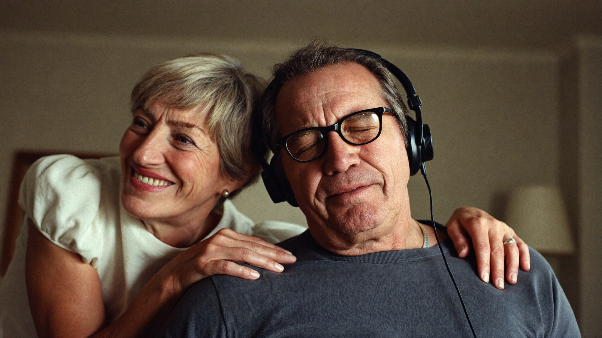 An older couple moved to tears by their song